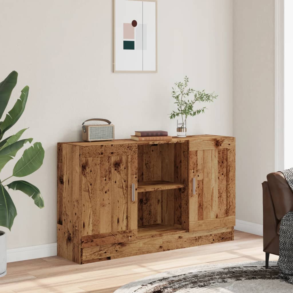 Antik fa színű szerelt fa tálalószekrény 120 x 30,5 x 70 cm 3