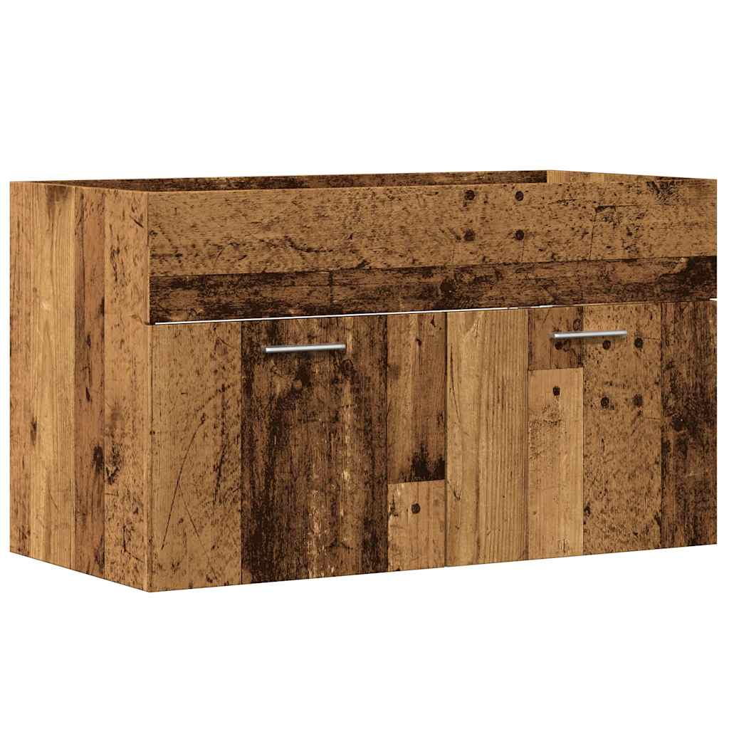 Antik fa színű szerelt fa mosdószekrény 80 x 38,5 x 46 cm 2