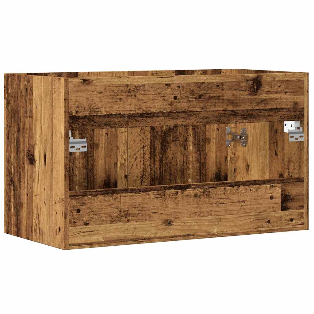 Antik fa színű szerelt fa mosdószekrény 80 x 38,5 x 46 cm 6