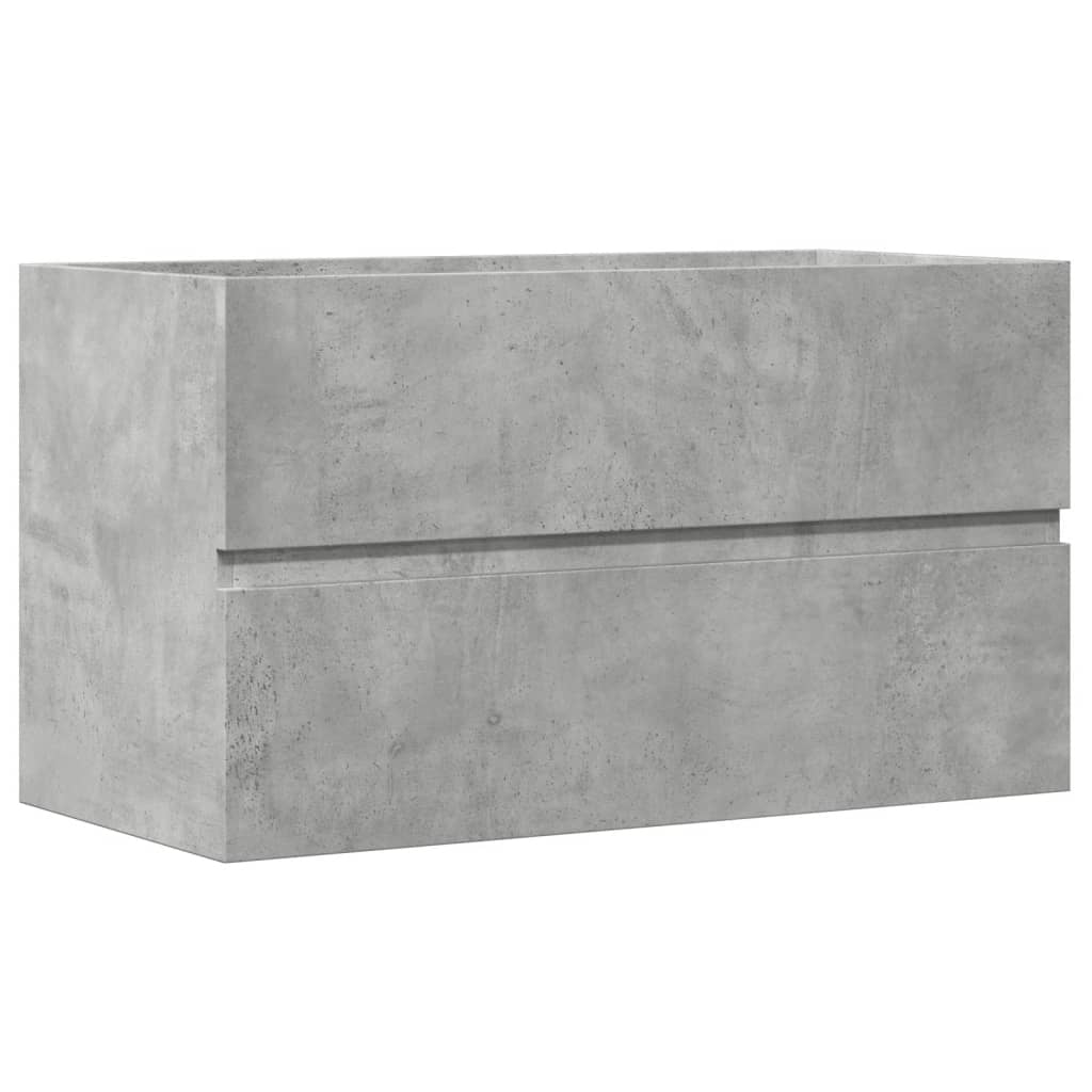 Betonszürke szerelt fa függő fürdőszobaszekrény 80x38,5x45 cm 2