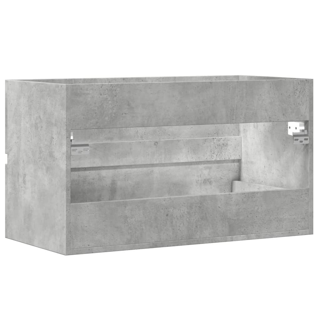 Betonszürke szerelt fa függő fürdőszobaszekrény 80x38,5x45 cm 6