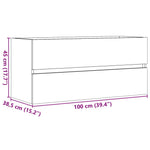 Betonszürke szerelt fa mosdószekrény 100 x 38,5 x 45 cm 11
