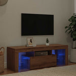 Kézműves tölgy szerelt fa TV-szekrény LED-ekkel 120x36,5x40 cm 3