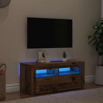 Antik fa színű szerelt fa TV-szekrény LED-ekkel 90x35x40 cm 3
