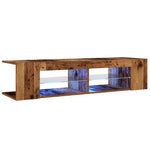 Antik fa színű szerelt fa TV-szekrény LED-ekkel 135x39x30 cm 3