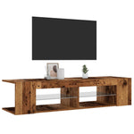Antik fa színű szerelt fa TV-szekrény LED-ekkel 135x39x30 cm 5