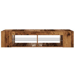 Antik fa színű szerelt fa TV-szekrény LED-ekkel 135x39x30 cm 7