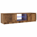 Antik fa színű szerelt fa TV-szekrény LED-ekkel 140x40x36 cm 4