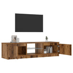 Antik fa színű szerelt fa TV-szekrény LED-ekkel 140x40x36 cm 5