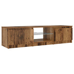 Antik fa színű szerelt fa TV-szekrény LED-ekkel 140x40x36 cm 7