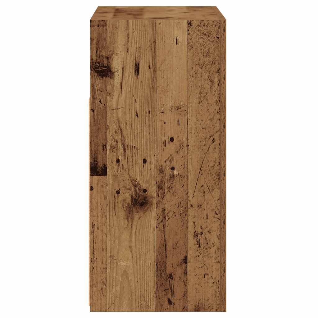 Antik fa színű szerelt fa tálalószekrény LED-ekkel 80x35x75 cm 9