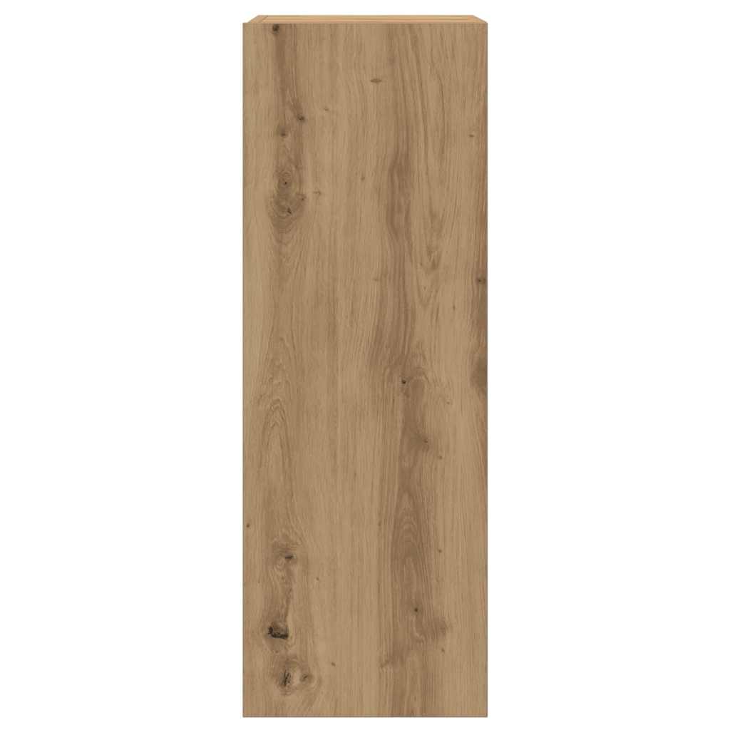 Kézműves tölgy színű szerelt fa TV-szekrény 30,5 x 30 x 90 cm 4