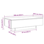 Antik fa színű szerelt fa dohányzóasztal 100x49,5x31 cm 10