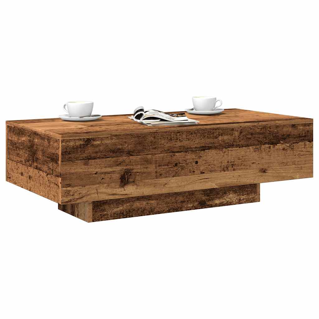 Antik fa színű szerelt fa dohányzóasztal 100x49,5x31 cm
