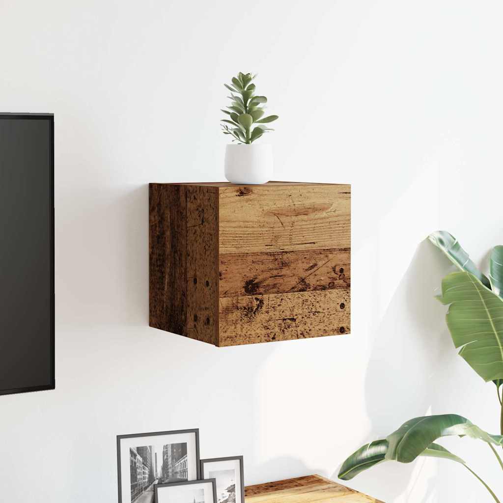 Antik fa színű falra szerelhető TV-szekrény 30,5 x 30 x 30 cm 3
