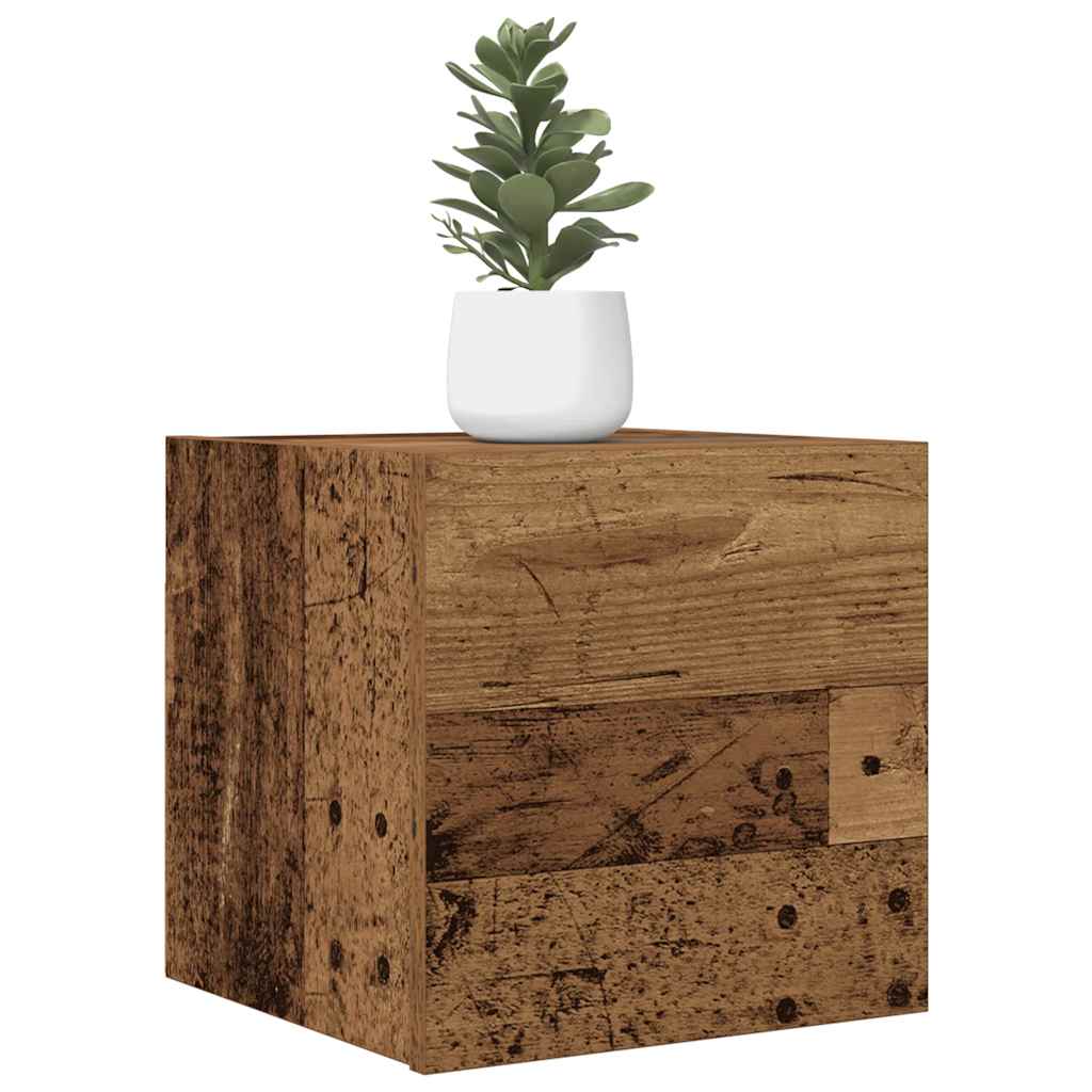 Antik fa színű falra szerelhető TV-szekrény 30,5 x 30 x 30 cm