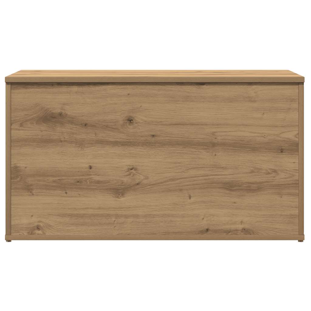 Kézműves tölgy színű szerelt fa tárolóláda 84 x 42 x 46 cm 4