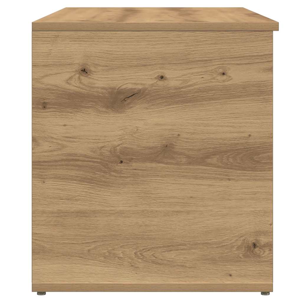 Kézműves tölgy színű szerelt fa tárolóláda 84 x 42 x 46 cm 5