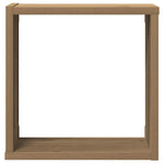 6 db kézműves tölgyszínű szerelt fa fali kockapolc 30x15x30 cm 5