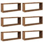 6 db antik fa színű szerelt fa fali kockapolc 60 x 15 x 23 cm 2