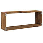 6 db antik fa színű szerelt fa fali kockapolc 60 x 15 x 23 cm 7