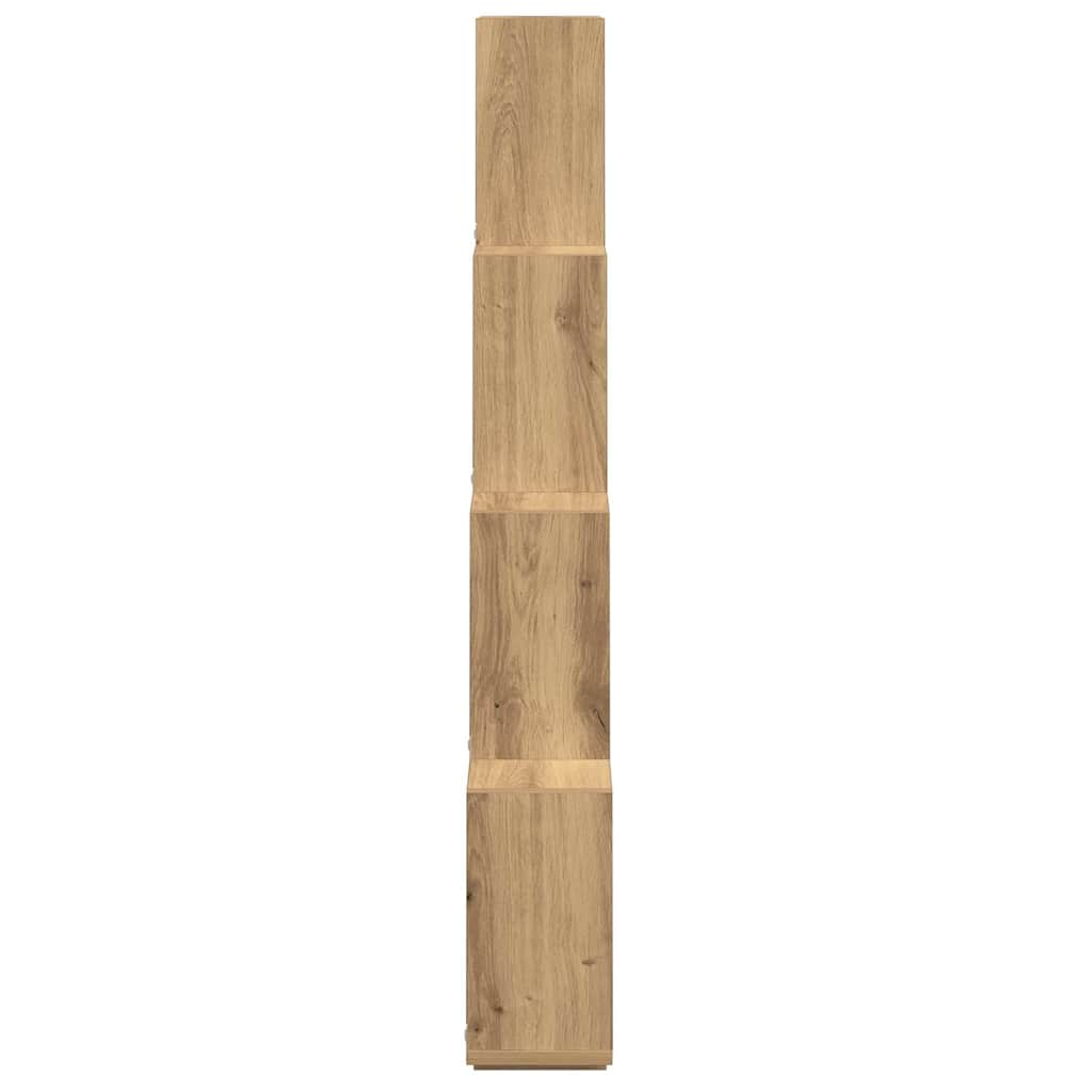 Kézműves tölgy színű szerelt fa fali kocka polcok 90x15x119,5cm 5