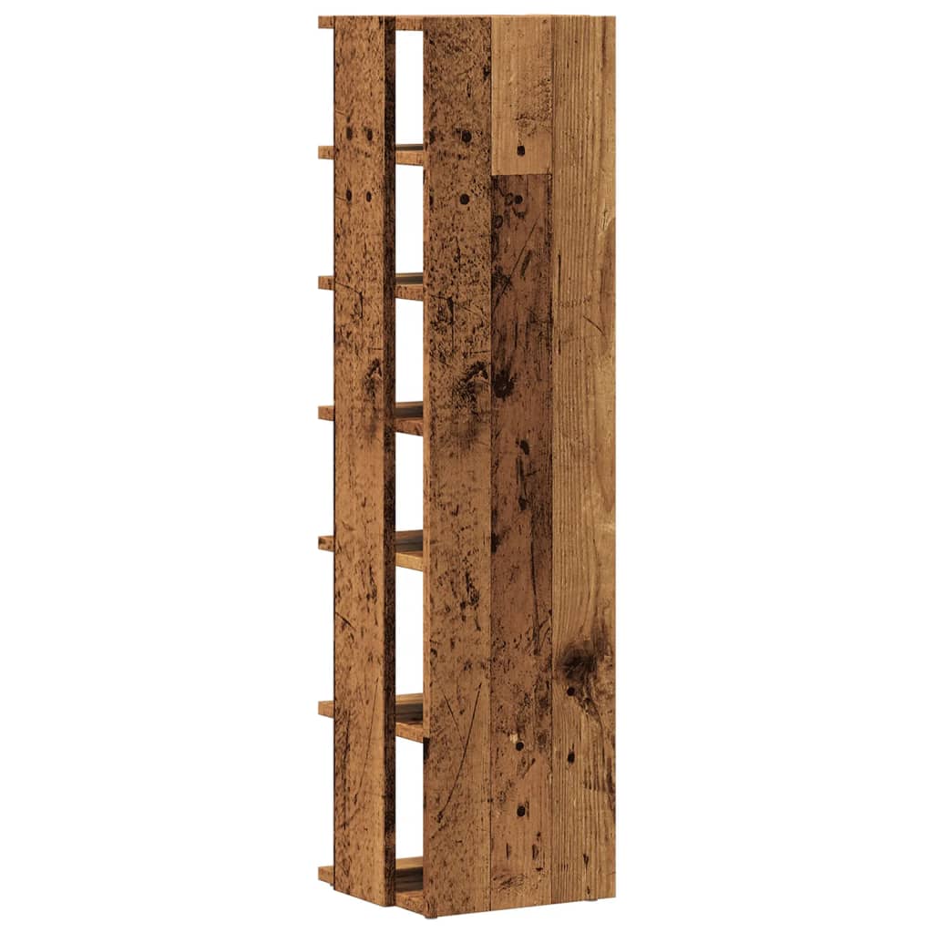 Antik fa színű szerelt fa cipőszekrény 28 x 27 x 102 cm 6