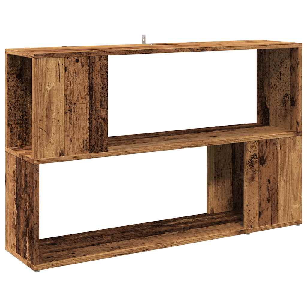 Antik fa színű szerelt fa könyvszekrény 100 x 24 x 63 cm 2