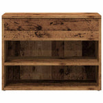 Antik fa színű szerelt fa cipőtároló pad 60 x 30 x 45 cm 4
