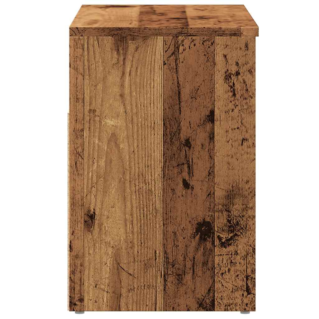 Antik fa színű szerelt fa cipőtároló pad 60 x 30 x 45 cm 6