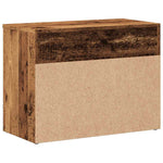 Antik fa színű szerelt fa cipőtároló pad 60 x 30 x 45 cm 5