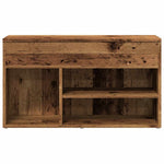 Antik fa színű szerelt fa cipőtároló pad 80 x 30 x 45 cm 4