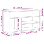 Antik fa színű szerelt fa cipőtároló pad 80 x 30 x 45 cm 11