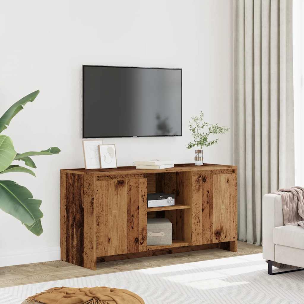 Antik fa színű szerelt fa TV-szekrény 102 x 37,5 x 52,5 cm 3