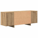 Kézműves tölgy színű szerelt fa TV-szekrény 130 x 35 x 50 cm 7