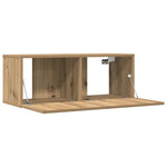 2 db kézműves tölgy falra szerelhető TV-szekrény 80x30x30 cm 4