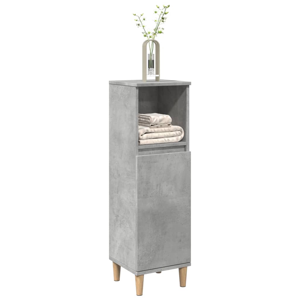Betonszürke szerelt fa fürdőszobaszekrény 30 x 30 x 100 cm 3