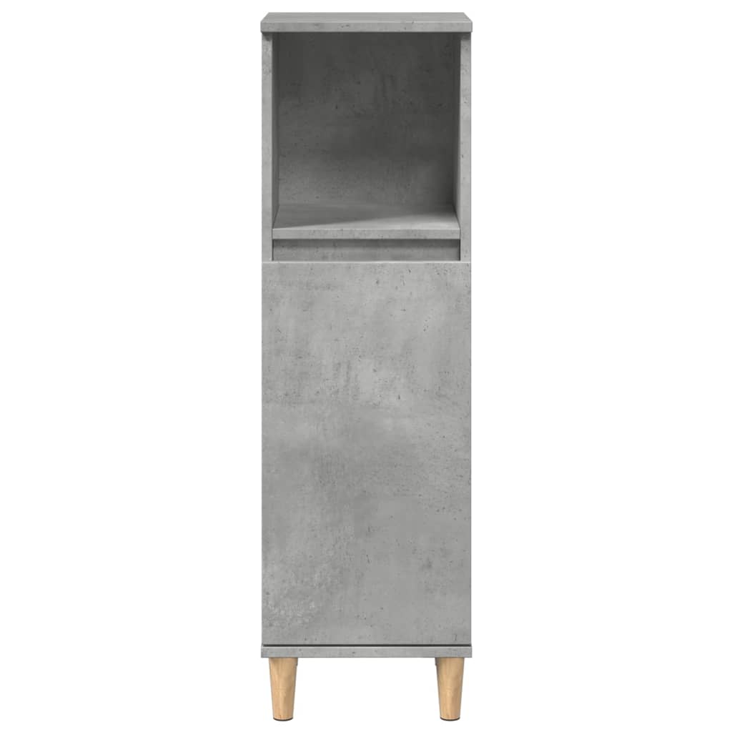 Betonszürke szerelt fa fürdőszobaszekrény 30 x 30 x 100 cm 4