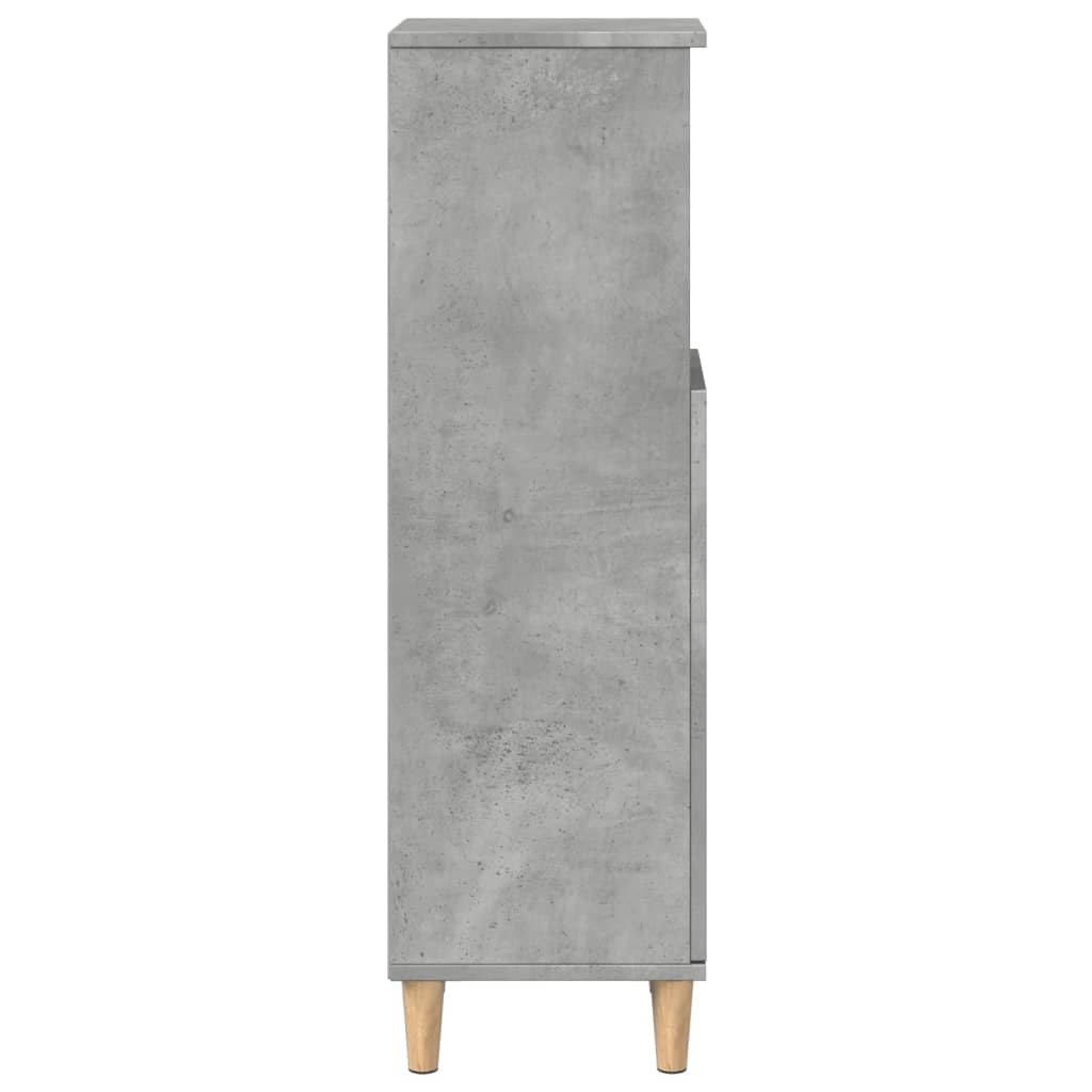 Betonszürke szerelt fa fürdőszobaszekrény 30 x 30 x 100 cm 6