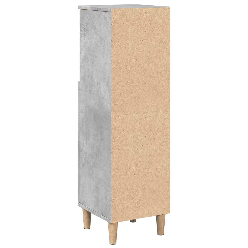 Betonszürke szerelt fa fürdőszobaszekrény 30 x 30 x 100 cm 7
