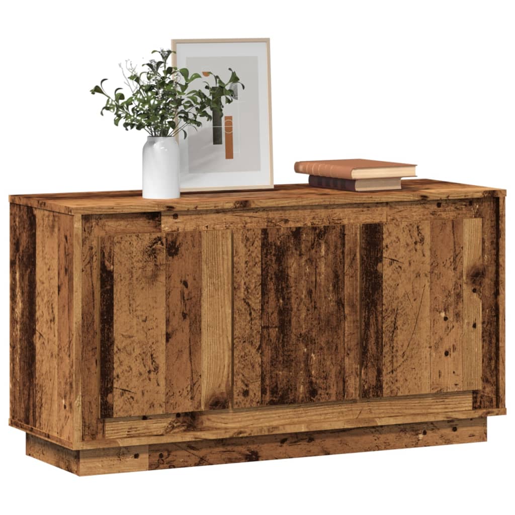 Antik fa színű szerelt fa tálalószekrény 102 x 35 x 55 cm 3