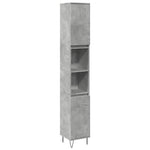 Betonszürke szerelt fa fürdőszobaszekrény 30 x 30 x 190 cm 2