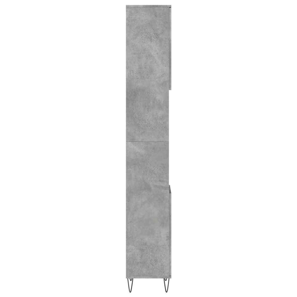 Betonszürke szerelt fa fürdőszobaszekrény 30 x 30 x 190 cm 5