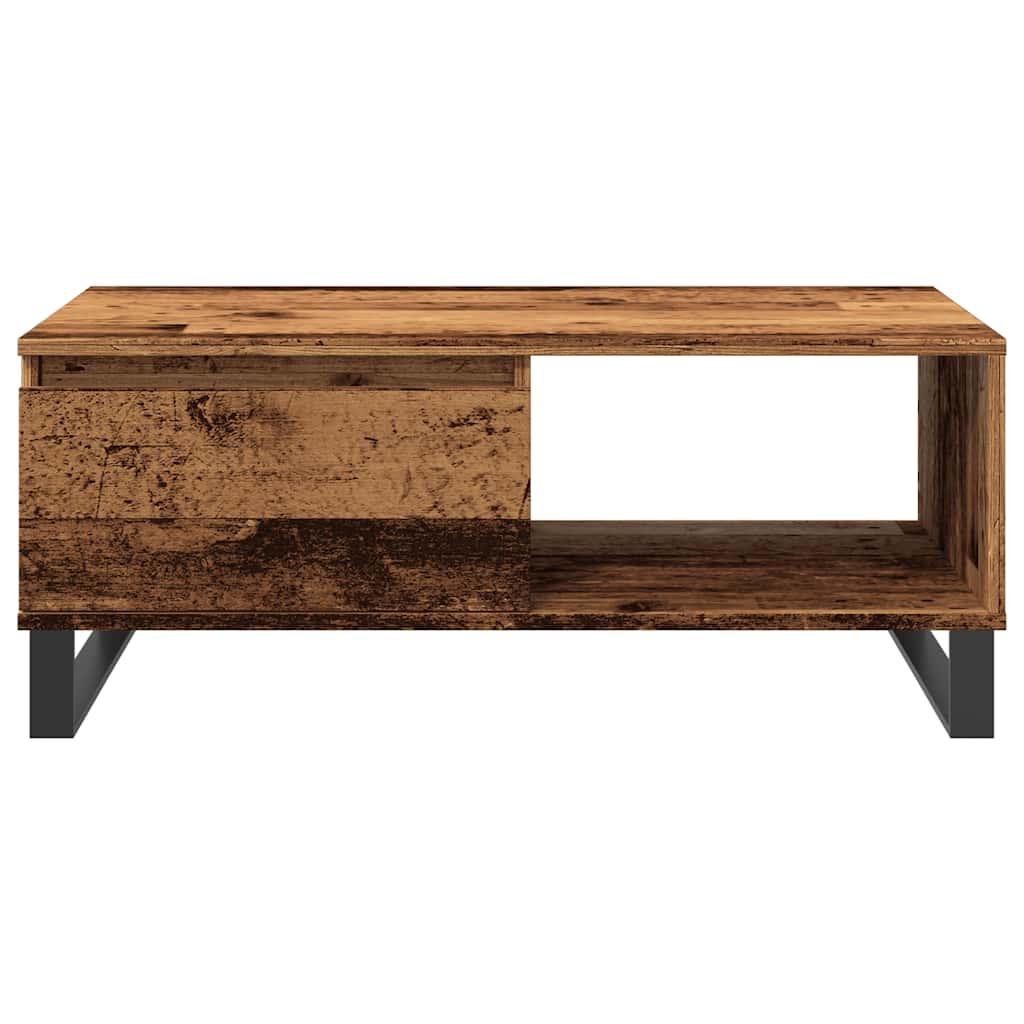 Antik fa színű szerelt fa dohányzóasztal 90 x 50 x 36,5 cm 4