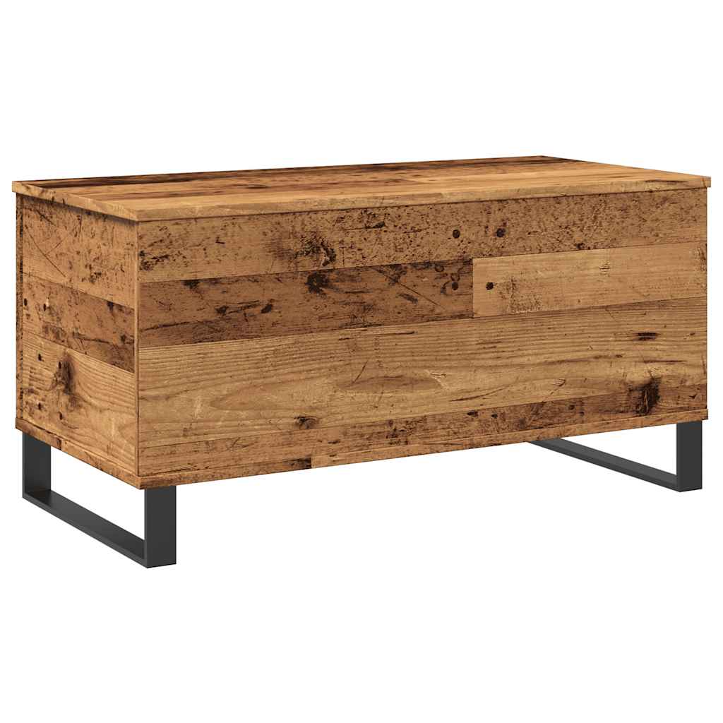 Antik fa színű szerelt fa dohányzóasztal 90 x 44,5 x 45 cm 2