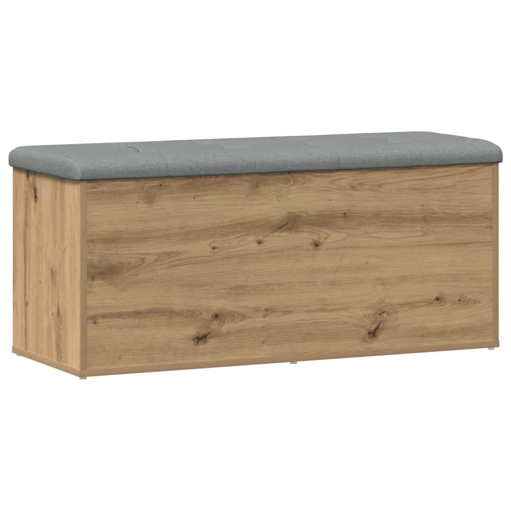 Kézműves tölgyfa tárolópad 102 x 42 x 45 cm rétegelt fából 2