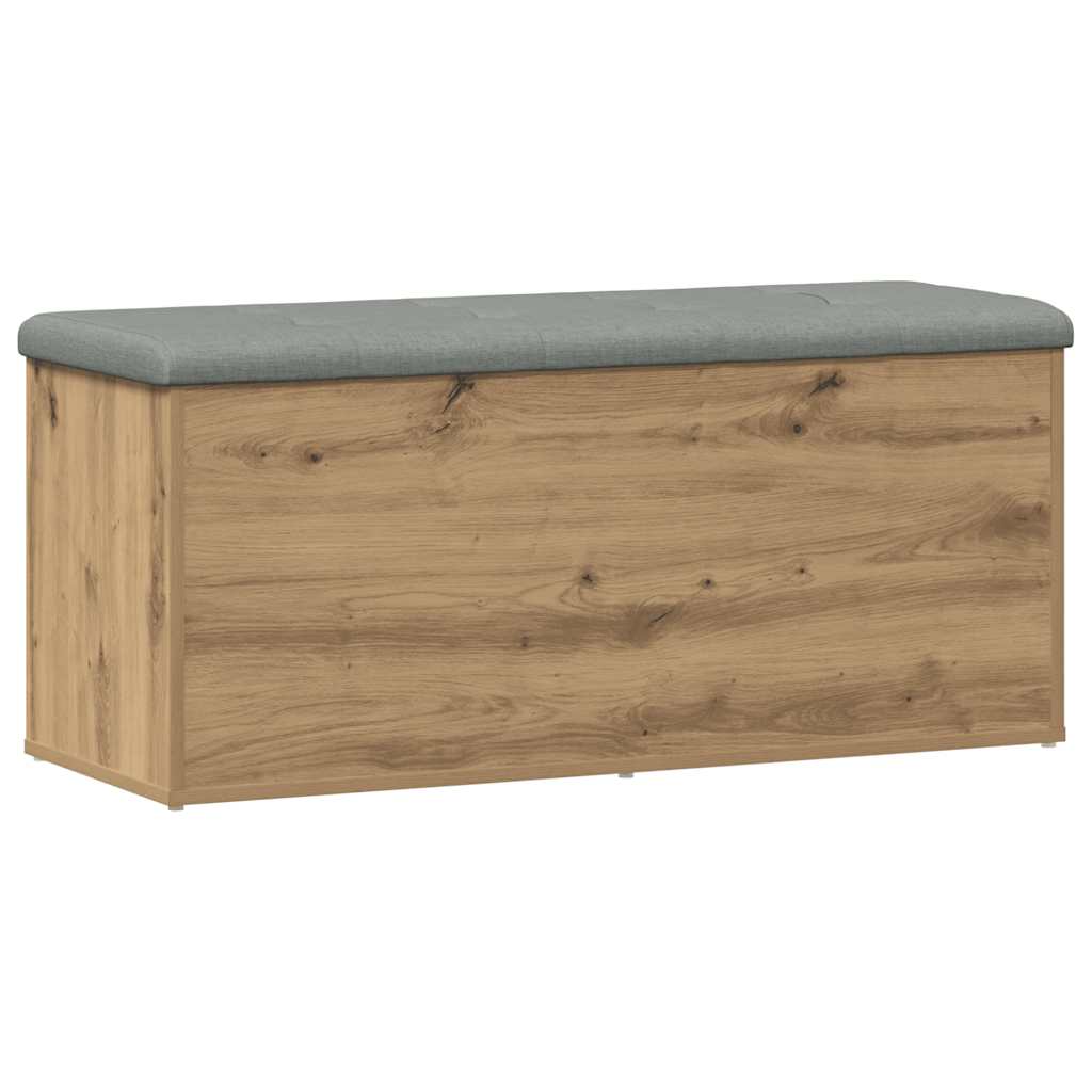 Kézműves tölgyfa tárolópad 102 x 42 x 45 cm rétegelt fából 6