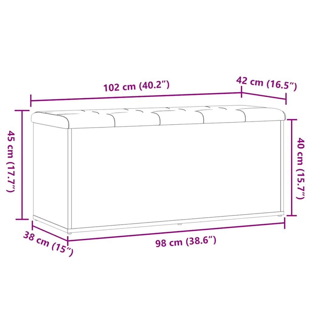 Kézműves tölgyfa tárolópad 102 x 42 x 45 cm rétegelt fából 8