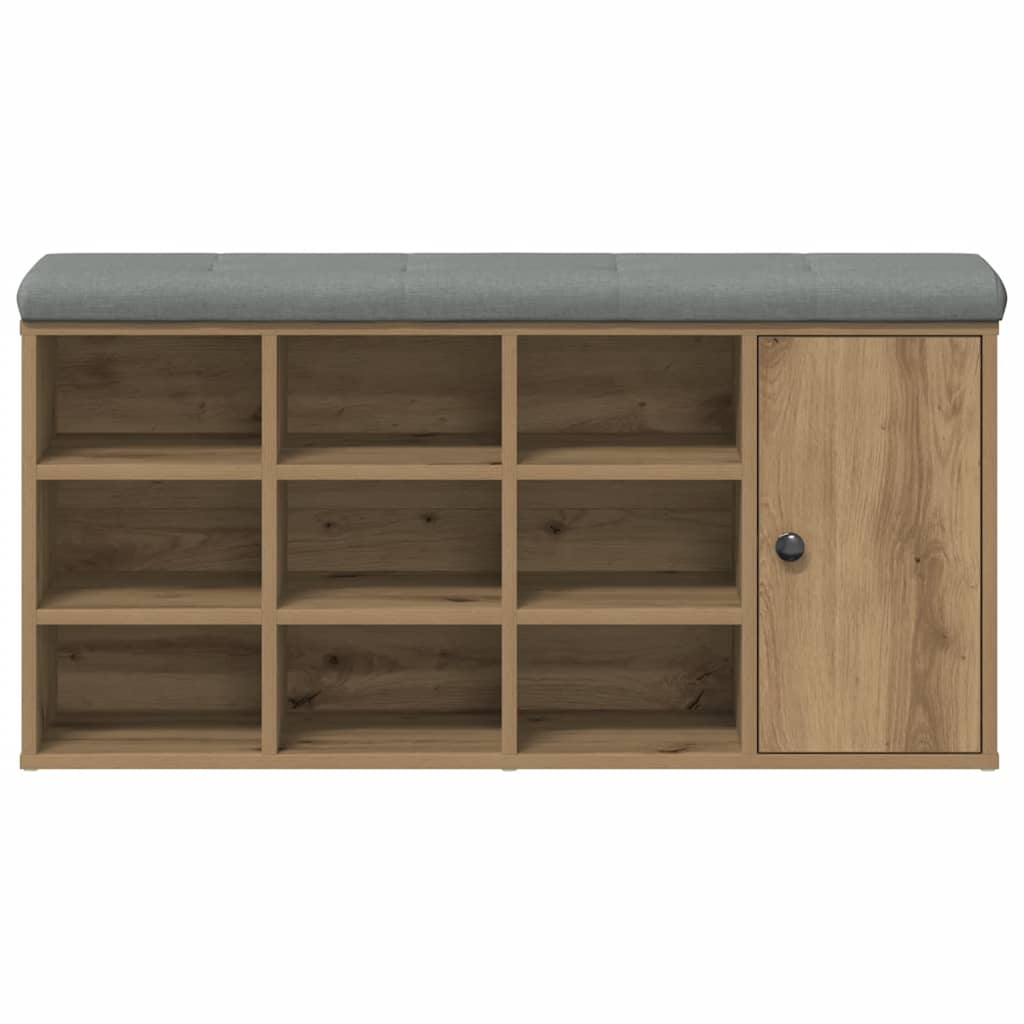 Kézműves tölgy szerelt fa cipőtároló pad 102x32x50 cm 5
