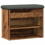 Antik fa szerelt fa cipőtároló pad 62x32x50 cm 2